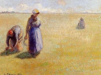 Camille Pissarro : Three Women Cutting Grass